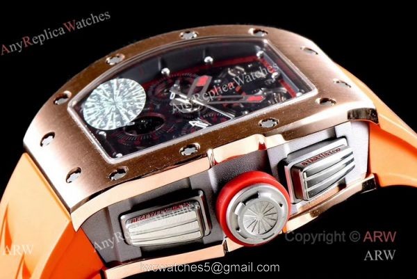 KV Factory Knockoff Richard Mille RM 011 Rose Gold Red Demon Flyback Chronograph Watch KV Factory Knockoff Richard Mille RM 011 Rose Gold Red Demon Flyback Chronograph Watch