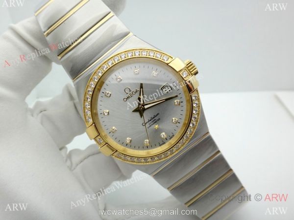 Replica Omega Constellation Two Tone Diamond Watch 38mm Men Replica Omega Constellation Two Tone Diamond Watch 38mm Men