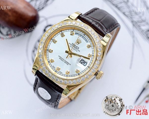 NEW UPGRADED Rolex DayDate II Diamond Watches Blue Dial Blue Leather Band NEW UPGRADED Rolex DayDate II Diamond Watches Blue Dial Blue Leather Band