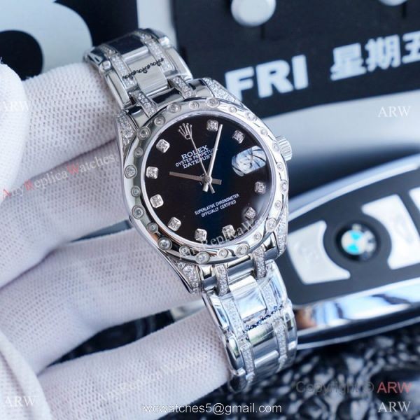Rolex Lady Masterpiece Stainless Steel Blue Diamond Dial Watches 34mm Clone Rolex Datejust Watch Rolex Lady Masterpiece Stainless Steel Blue Diamond Dial Watches 34mm Clone Rolex Datejust Watch