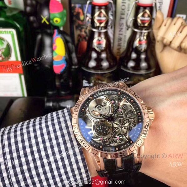 Roger Dubuis Excalibur Spider Rose Gold Plated Titanium Watch AAA Replica Roger Dubuis Excalibur Spider Rose Gold Plated Titanium Watch AAA Replica
