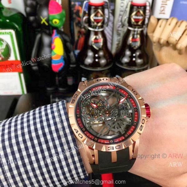 Roger Dubuis Excalibur Spider Rose Gold Skeleton Watches Replica Roger Dubuis Excalibur Spider Rose Gold Skeleton Watches Replica