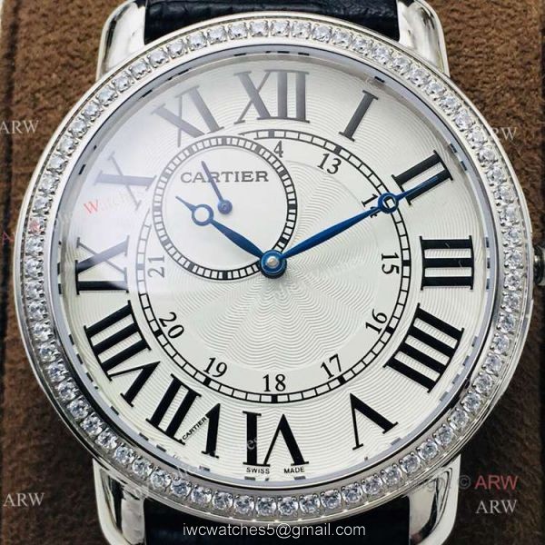 (EGF) New Replica Ronde De Cartier Stainless Steel White Dial Diamond Watches (EGF) New Replica Ronde De Cartier Stainless Steel White Dial Diamond Watches