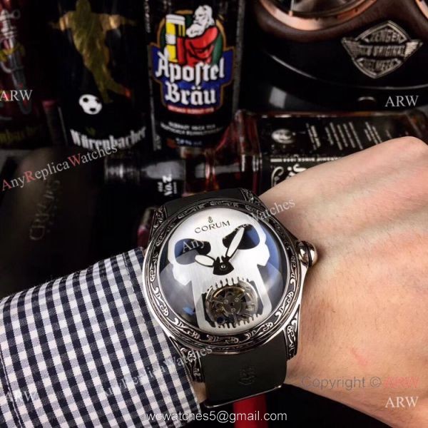 AAA Replica Corum Bubble Skull Watch Stainless Steel Tattoo Blue Dial AAA Replica Corum Bubble Skull Watch Stainless Steel Tattoo Blue Dial