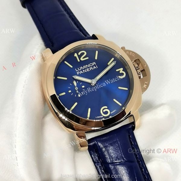 Replica Officine Panerai Luminor Watch 44MM Rose Gold Blue Dial Replica Officine Panerai Luminor Watch 44MM Rose Gold Blue Dial