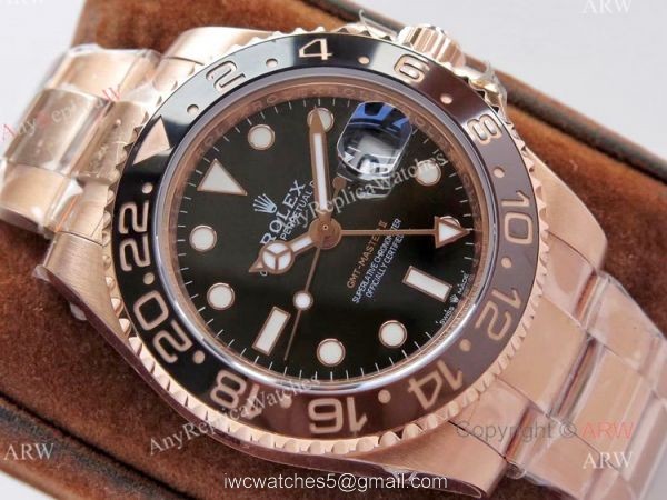 VR Factory Max Version Rolex GMT Root Beer Real 18k Rose Gold Swiss Replica Watch VR Factory Max Version Rolex GMT Root Beer Real 18k Rose Gold Swiss Replica Watch
