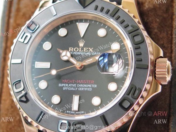 VR Factory Best Replica Rolex Yacht Master Rose Gold Rubber Strap Mens Watch VR Factory Best Replica Rolex Yacht Master Rose Gold Rubber Strap Mens Watch