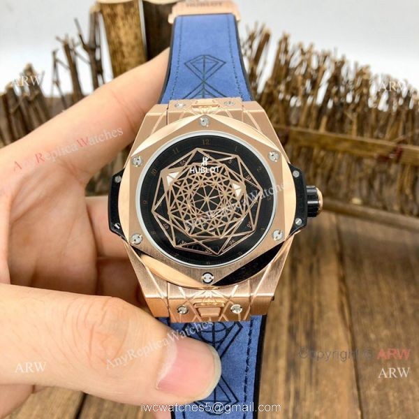 Top Quality Hublot Big Bang Sang Bleu II Watches Black Face Rose Gold Top Quality Hublot Big Bang Sang Bleu II Watches Black Face Rose Gold