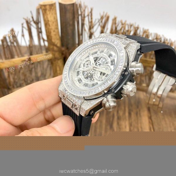 Top Replica Hublot Big Bang Unico Sapphire Full Diamond Watch 45mm Top Replica Hublot Big Bang Unico Sapphire Full Diamond Watch 45mm