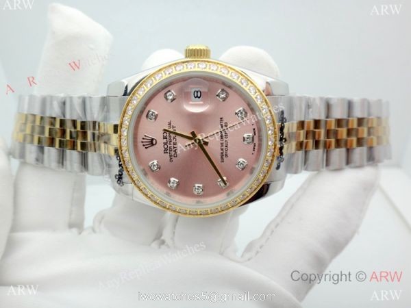 New Replica Rolex Datejust Two Tone Salmon Dial Watch 36mm Men New Replica Rolex Datejust Two Tone Salmon Dial Watch 36mm Men