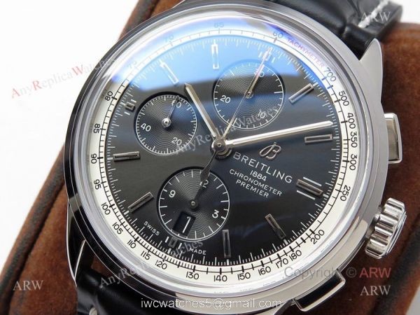 (BLS) New Breitling Premier Chronograph Replica Watch Black Dial Black Leather Strap (BLS) New Breitling Premier Chronograph Replica Watch Black Dial Black Leather Strap