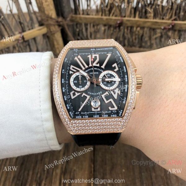 Best Replica Franck Muller Vanguard Chronograph Men Watch SS Diamond Case Black Dial Best Replica Franck Muller Vanguard Chronograph Men Watch SS Diamond Case Black Dial