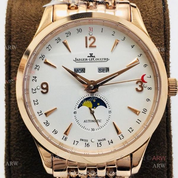 (JLF) New Replica Jaeger-Lecoultre Moonphase Rose Gold Automatic Watch 40mm (JLF) New Replica Jaeger-Lecoultre Moonphase Rose Gold Automatic Watch 40mm