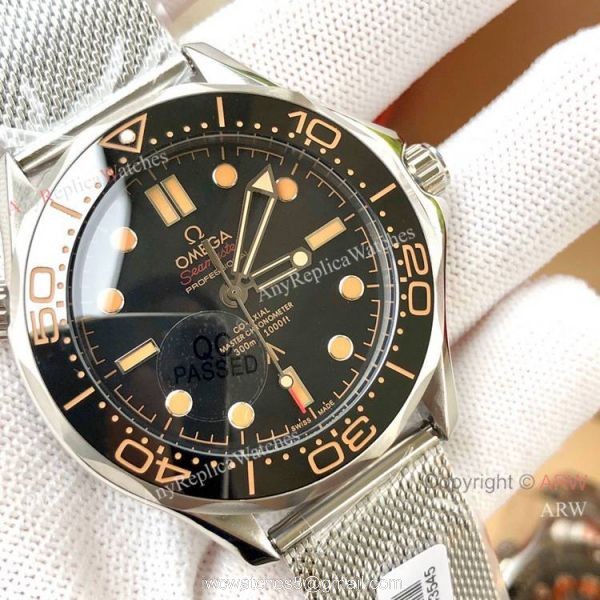 2020 New Omega Seamaster 007 No Time To Die Watch Stainless Steel Mesh Strap 2020 New Omega Seamaster 007 No Time To Die Watch Stainless Steel Mesh Strap