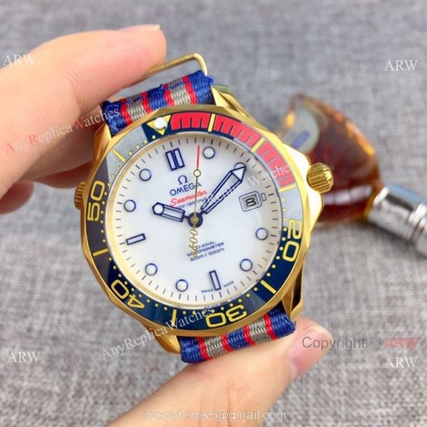 High quality Omega Commanders 007 James Bond Watch Blue Ceramic Bezel Nato Strap High quality Omega Commanders 007 James Bond Watch Blue Ceramic Bezel Nato Strap