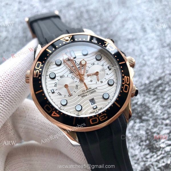 Omega Seamaster 300M Chronograph 2-Tone Rose Gold Omega Clone Watch Omega Seamaster 300M Chronograph 2-Tone Rose Gold Omega Clone Watch