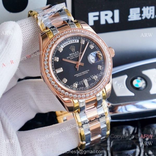 High Quality Replica Rolex Oyster Perpetual Day-Date Watch Rose Gold Meteorite Dial High Quality Replica Rolex Oyster Perpetual Day-Date Watch Rose Gold Meteorite Dial