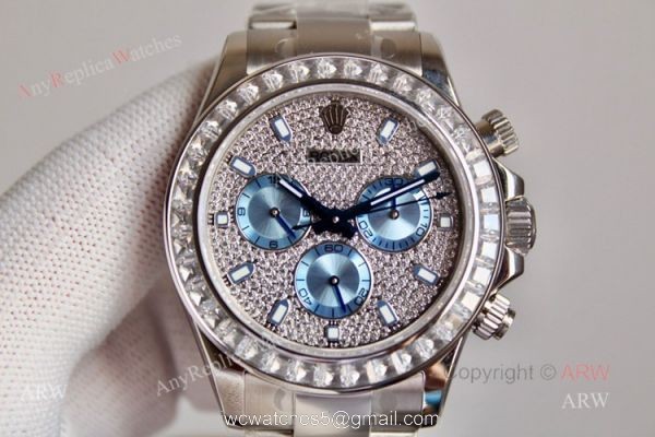 New Full Diamond Rolex Daytona Stainless Steel Swiss 7750 Replica Watch New Full Diamond Rolex Daytona Stainless Steel Swiss 7750 Replica Watch