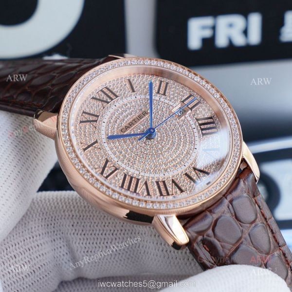 High Quality Cartier Ronde Solo 42mm rose gold Diamond Replica Watch High Quality Cartier Ronde Solo 42mm rose gold Diamond Replica Watch