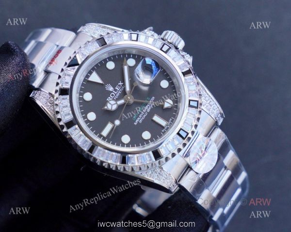 Swiss Grade Replica Rolex GMT Master ii GMT Rainbow Diamond Bezel Men Watches Swiss Grade Replica Rolex GMT Master ii GMT Rainbow Diamond Bezel Men Watches