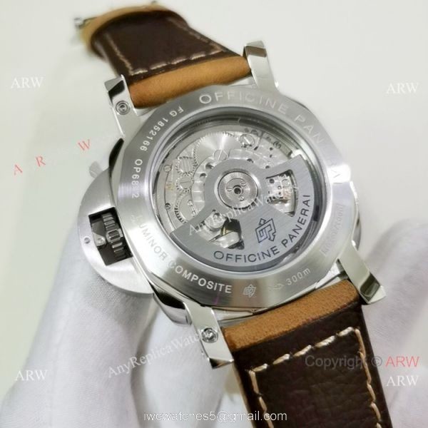 Panerai Luminor GMT PAM1321 Stainless Steel Brown Leather Strap Watch Panerai Luminor GMT PAM1321 Stainless Steel Brown Leather Strap Watch