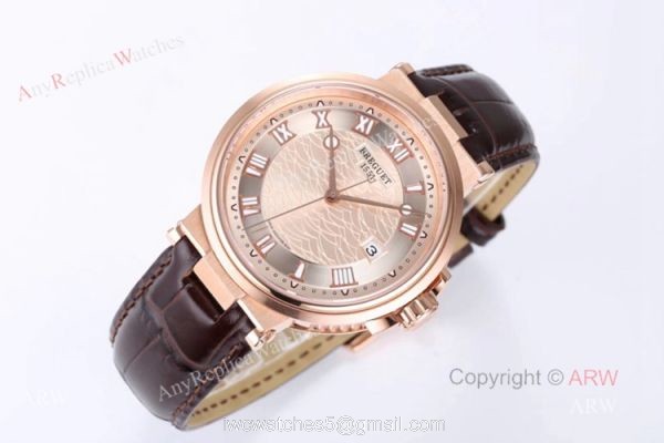 Best Copy Breguet Marine 5517 Rose Gold Brown Leather Strap Mens Watch Best Copy Breguet Marine 5517 Rose Gold Brown Leather Strap Mens Watch