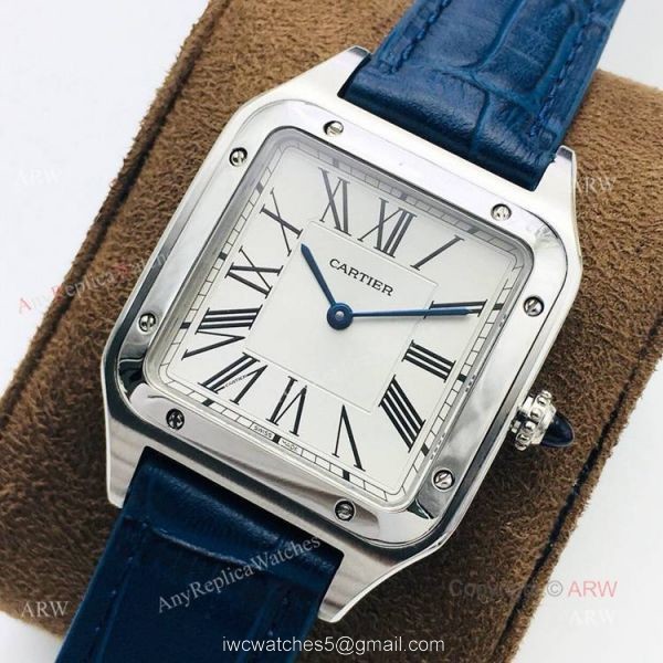 Swiss Replica Cartier Santos Dumont Blue Leather Watch New Cartier Watches Swiss Replica Cartier Santos Dumont Blue Leather Watch New Cartier Watches
