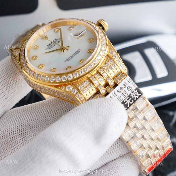 Gold Rolex Oyster Perpetual Datejust With Diamonds 41mm Replica Watch Gold Rolex Oyster Perpetual Datejust With Diamonds 41mm Replica Watch