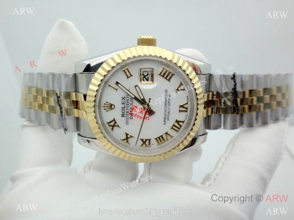 Copy 36mm Rolex Datejust Gold White Face Jubilee Band Watch Copy 36mm Rolex Datejust Gold White Face Jubilee Band Watch