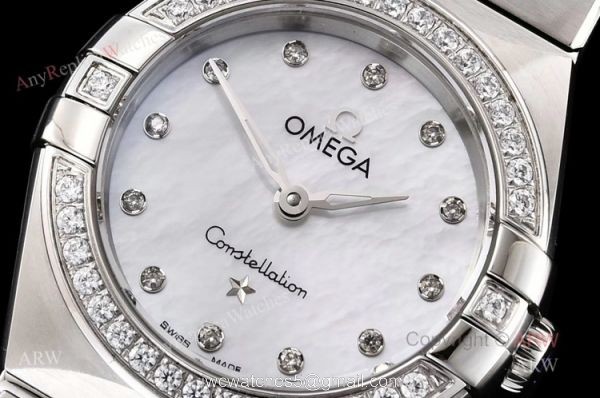 GF Factory Replica Omega Constellation Silver Diamond Bezel White Mop Dial Swiss Quartz Watch 25mm GF Factory Replica Omega Constellation Silver Diamond Bezel White Mop Dial Swiss Quartz Watch 25mm