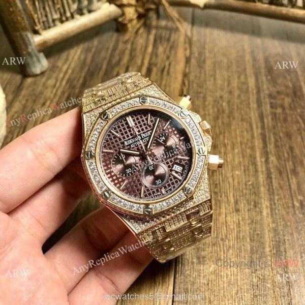 Knockoff Audemars Piguet Royal Oak Full Diamond Watches Gold and Silver Knockoff Audemars Piguet Royal Oak Full Diamond Watches Gold and Silver