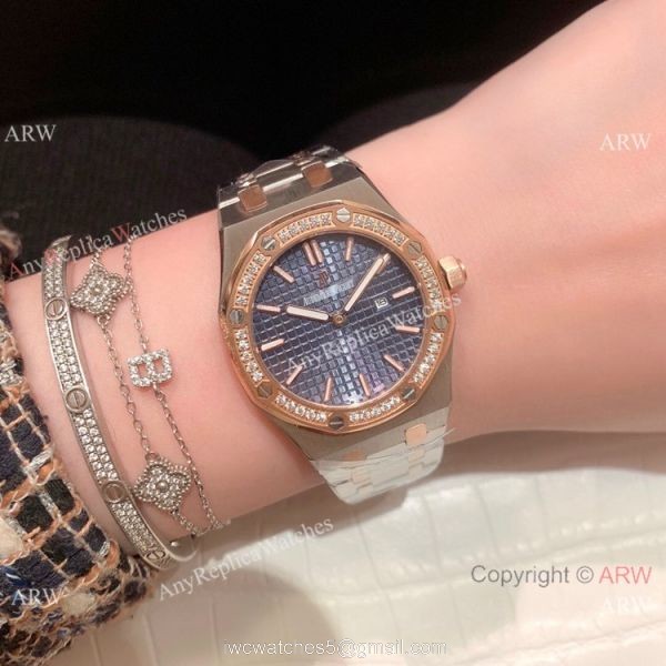 Clone Audemars Piguet Royal Oak Ladies Watch Two Tone Rose Gold Diamond Clone Audemars Piguet Royal Oak Ladies Watch Two Tone Rose Gold Diamond