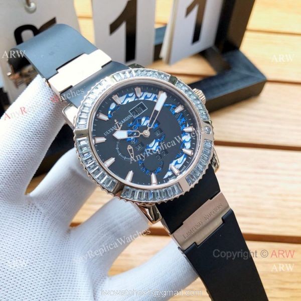 AAA Replica Ulysse Nardin Men Watches SS White Face Diamond Bezel AAA Replica Ulysse Nardin Men Watches SS White Face Diamond Bezel