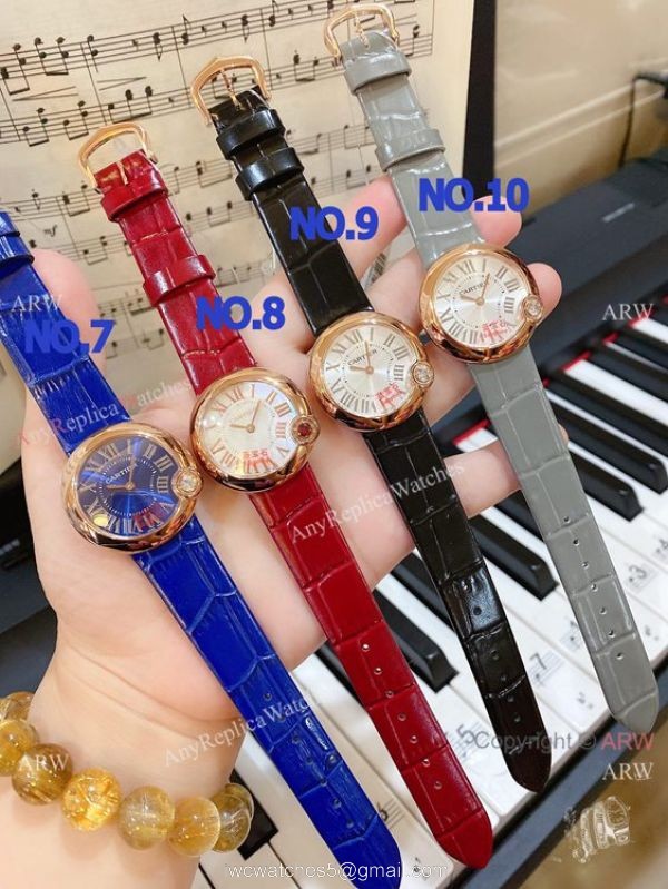 New Copy Cartier Ballon Blanc de Lady Watches Diamond Bezel Leather Strap New Copy Cartier Ballon Blanc de Lady Watches Diamond Bezel Leather Strap