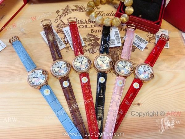 Copy Cartier Ballon Bleu De Leather Strap Watches 33mm Quartz Copy Cartier Ballon Bleu De Leather Strap Watches 33mm Quartz