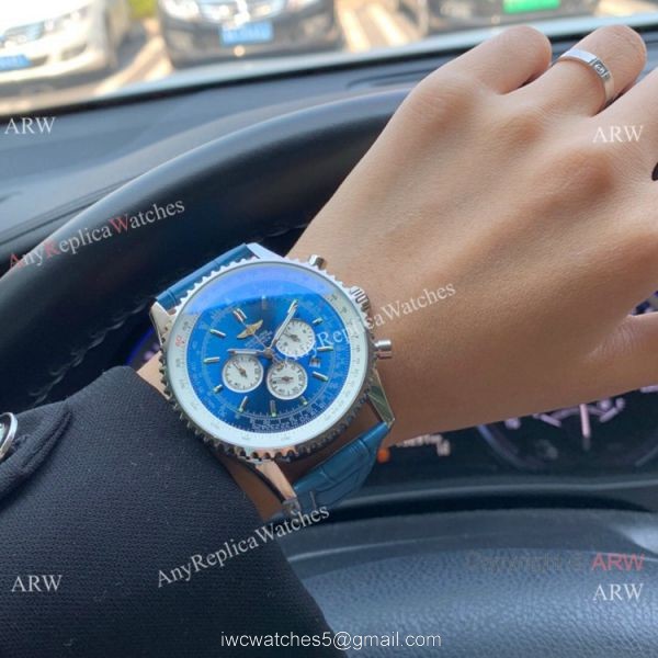 Best Replica Breitling Navitimer 01 Watch Blue Leather Strap Best Replica Breitling Navitimer 01 Watch Blue Leather Strap