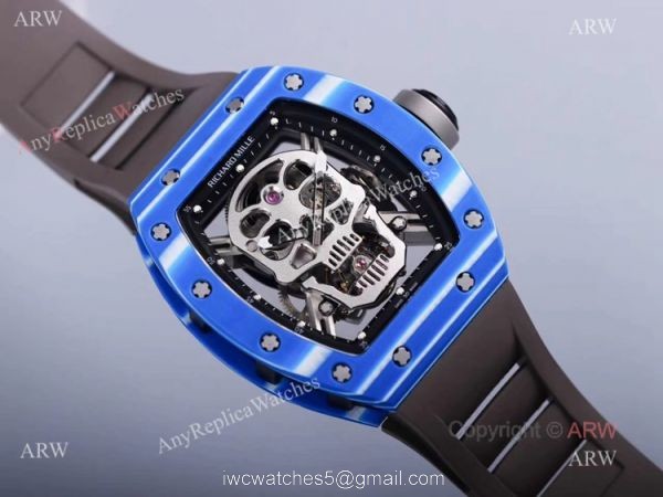 Replica Richard Mille Skull Blue Bezel RM 52-01 Watch for men Replica Richard Mille Skull Blue Bezel RM 52-01 Watch for men