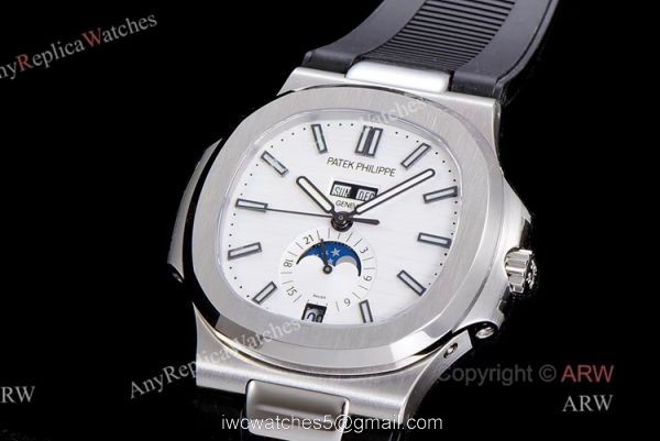 (GR) V2 Version New Patek Philippe Nautilus Annual Calendar 5726 Moonphase Watch With Black Rubber Strap (GR) V2 Version New Patek Philippe Nautilus Annual Calendar 5726 Moonphase Watch With Black Rubber Strap