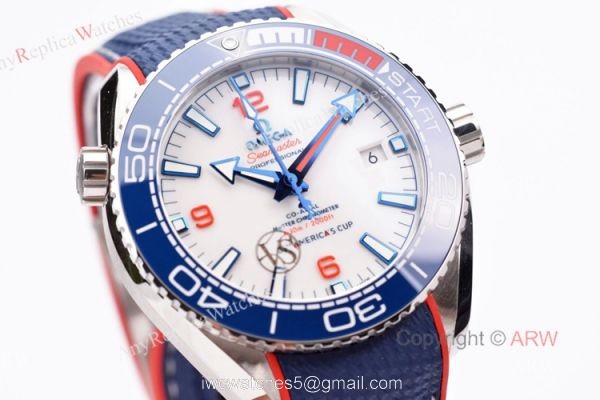 VS Factory Omega Seamaster Planet Ocean 600m White Red Blue Ceramic Bezel Americas Cup Replica Watch VS Factory Omega Seamaster Planet Ocean 600m White Red Blue Ceramic Bezel Americas Cup Replica Watch