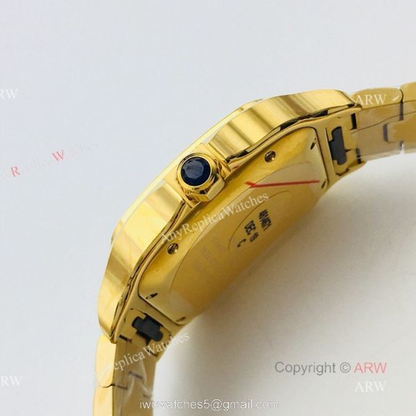 1:1 Copy BV Factory Faux Cartier Santos Yellow Gold Automatic Watch With QuickSwitch Band 1:1 Copy BV Factory Faux Cartier Santos Yellow Gold Automatic Watch With QuickSwitch Band