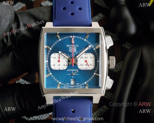 Best Copy Tag Heuer Monaco Watch Rubber Strap Red Subdials Best Copy Tag Heuer Monaco Watch Rubber Strap Red Subdials