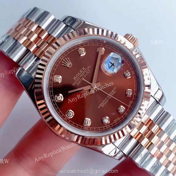 AAA Quality Noob Rolex Jubilee Rose Gold Datejust Choclate Dial With Diamonds Jubilee Bracelet replica Watches AAA Quality Noob Rolex Jubilee Rose Gold Datejust Choclate Dial With Diamonds Jubilee Bracelet replica Watches