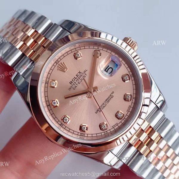 (Noob)Smooth Bezel Rolex Datejust Rose Gold Dial With Diamonds Jubilee Bracelet Swiss 3235 Watch (Noob)Smooth Bezel Rolex Datejust Rose Gold Dial With Diamonds Jubilee Bracelet Swiss 3235 Watch