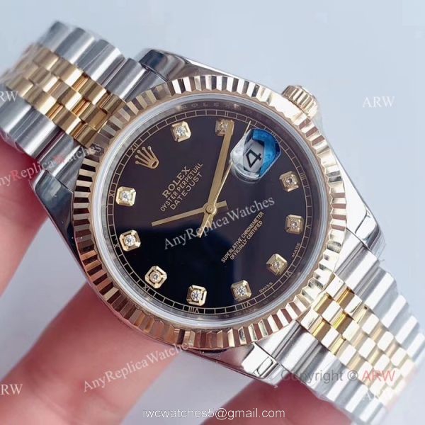 (Noob) Best 41mm Rolex Datejust Black Dial With Diamonds Jubilee Bracelet Swiss Replica Watch (Noob) Best 41mm Rolex Datejust Black Dial With Diamonds Jubilee Bracelet Swiss Replica Watch
