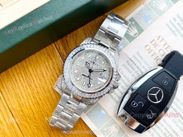 Luxury Copy Rolex GMT-Master 2 Stainless Steel Full Diamond Dial Watch Luxury Copy Rolex GMT-Master 2 Stainless Steel Full Diamond Dial Watch