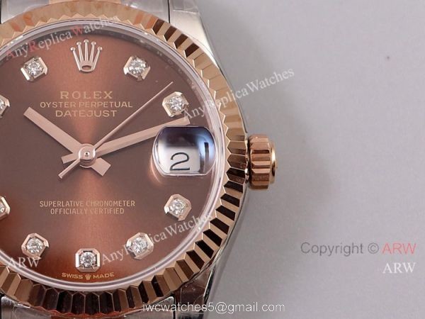 (TW) 11 Best Clone Rolex Datejust Chocolate Diamond Dial Watch 31mm Midsize (TW) 11 Best Clone Rolex Datejust Chocolate Diamond Dial Watch 31mm Midsize