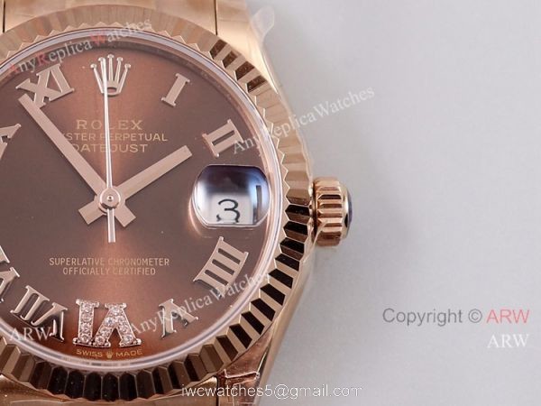 (TW) Swiss Fake Presidential Rolex Oyster Perpetual Datejust 31mm Watch Chocolate with Roman Dial (TW) Swiss Fake Presidential Rolex Oyster Perpetual Datejust 31mm Watch Chocolate with Roman Dial