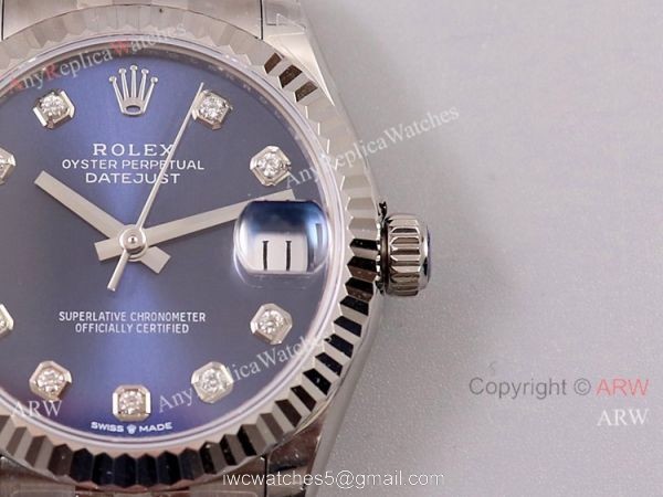 (TW) Swiss Clone Rolex Datejust Oyster Perpetual 31MM Watch Blue Diamond Bezel (TW) Swiss Clone Rolex Datejust Oyster Perpetual 31MM Watch Blue Diamond Bezel