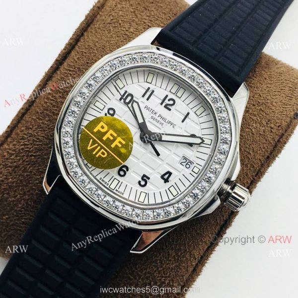 PFF Factory Swiss Patek Aquanaut Luce Lady Watch White Dial Diamond Bezel PFF Factory Swiss Patek Aquanaut Luce Lady Watch White Dial Diamond Bezel