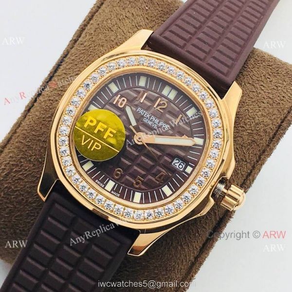 PFF Replica Patek Philippe Aquanaut Luce Lady Quartz Watch Chocolate Dial PFF Replica Patek Philippe Aquanaut Luce Lady Quartz Watch Chocolate Dial